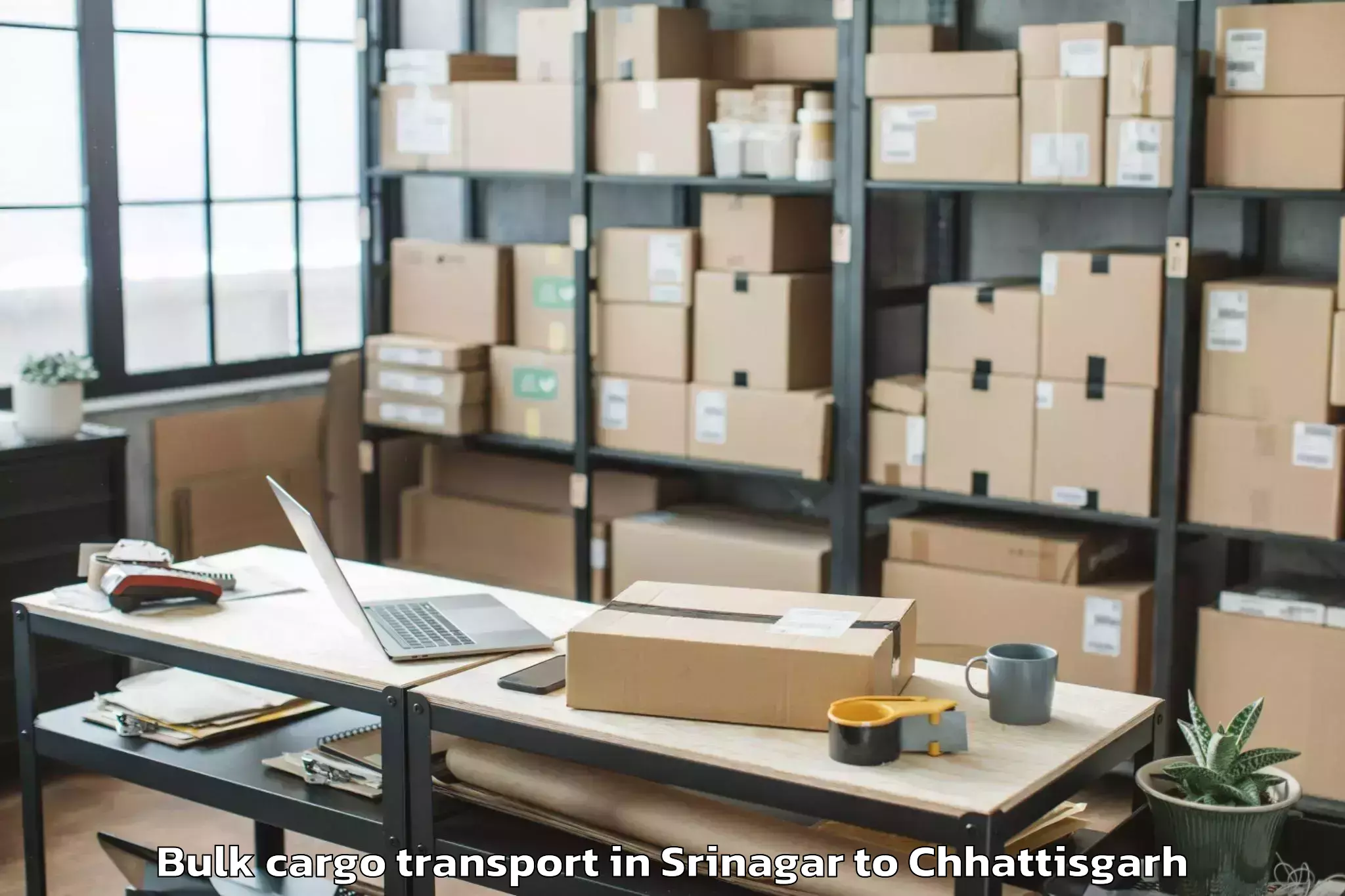 Expert Srinagar to Khairagarh Bulk Cargo Transport